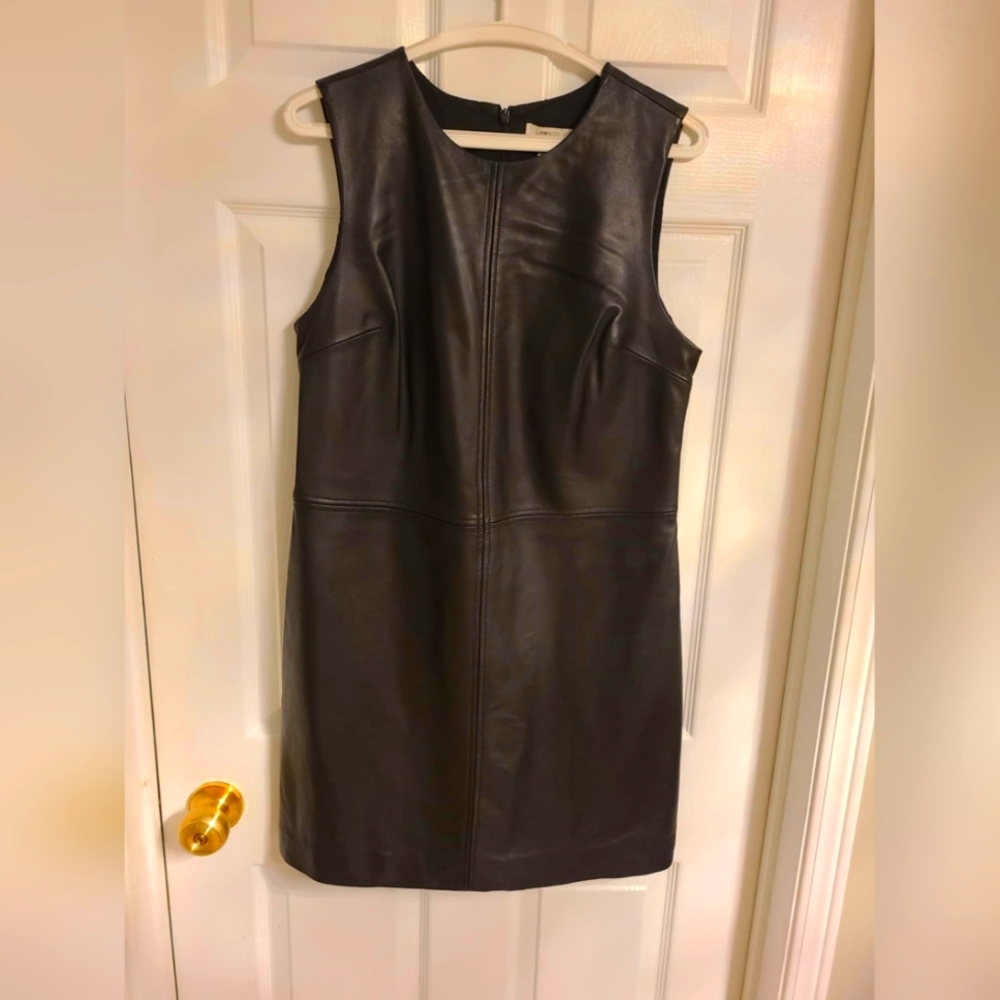RW&CO. Black Faux Leather Sleeveless Mini Dress